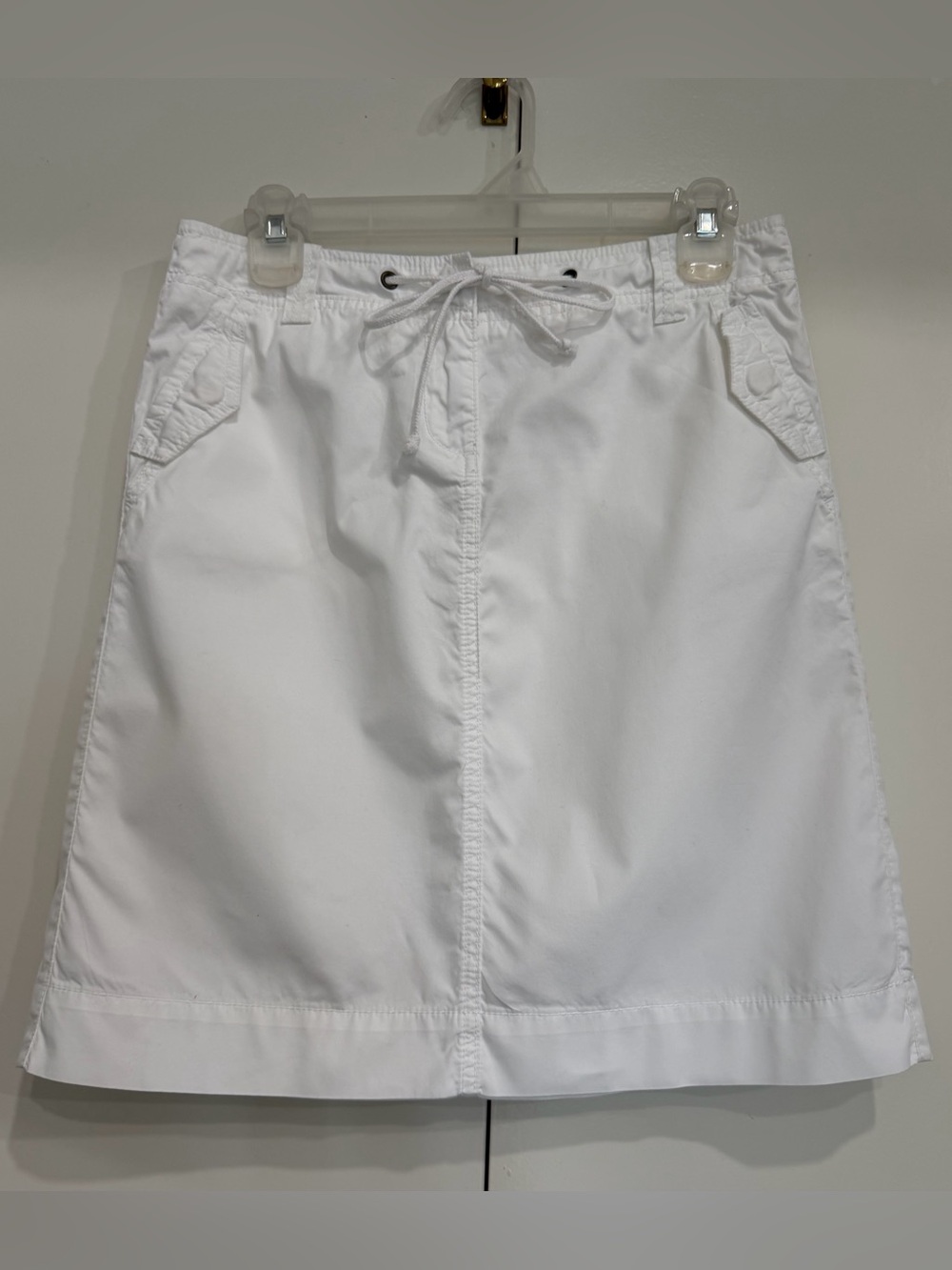 J. Crew White A-Line Drawstring Skirt